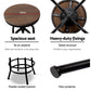 90cm Lamia Bar Stool Industrial Round Seat Wood Metal - Black & Brown