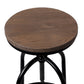 Set of 2 Lamia Bar Stool Industrial Round Seat Wood Metal - Black & Brown
