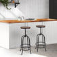 Set of 2 Lamia Bar Stool Industrial Round Seat Wood Metal - Black & Brown