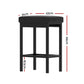 Set of 2 Dukhan Metal Bar Stools PU Seat Dining Counter Chairs - Black