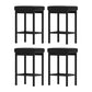 Set of 4 Dukhan Metal Bar Stools PU Seat Dining Counter Chairs - Black