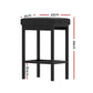 Set of 4 Dukhan Metal Bar Stools PU Seat Dining Counter Chairs - Black