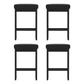 Set of 4 Dukhan Metal Bar Stools PU Seat Dining Counter Chairs - Black