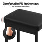 Set of 4 Dukhan Metal Bar Stools PU Seat Dining Counter Chairs - Black