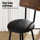 Set of 2 Kiffa Industrial Bar Stools Upholstered Counter Chairs Steel Frame Anti-Scratch - Walnut