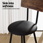Set of 4 Kiffa Industrial Bar Stools Upholstered Counter Chairs Steel Frame Anti-Scratch - Walnut