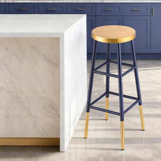 Lienz Bar Stools Metal - Gold Navy