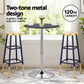 Set of 2 Lienz Bar Stools Metal - Gold Navy