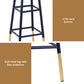 Set of 2 Lienz Bar Stools Metal - Gold Navy