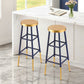 Set of 2 Lienz Bar Stools Metal - Gold Navy