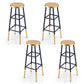 Set of 4 Lienz Bar Stools Metal - Gold Navy