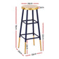 Set of 4 Lienz Bar Stools Metal - Gold Navy