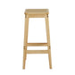Set of 2 Brussels Bar Stools Rubber Wood Stool Counter Chair Rattan Barstools Kitchen - Natural Wood