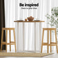 Set of 2 Brussels Bar Stools Rubber Wood Stool Counter Chair Rattan Barstools Kitchen - Natural Wood