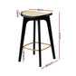 Set of 4 Lisbon Bar Stools Rattan Counter Kitchen Dinning Chair Bamboo Saddle - Black