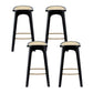Set of 4 Lisbon Bar Stools Rattan Counter Kitchen Dinning Chair Bamboo Saddle - Black