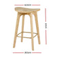 Set of 2 Lisbon Bar Stools Bamboo Rattan Stool Counter Chair Kitchen Barstools - Natural Wood