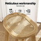 Set of 2 Lisbon Bar Stools Bamboo Rattan Stool Counter Chair Kitchen Barstools - Natural Wood