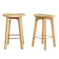 Set of 2 Lisbon Bar Stools Bamboo Rattan Stool Counter Chair Kitchen Barstools - Natural Wood