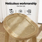 Set of 2 Lisbon Bar Stools Bamboo Rattan Stool Counter Chair Kitchen Barstools - Natural Wood