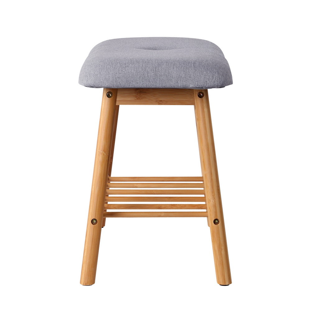 Shoe Rack Seat Bench Chair Shelf Organisers Bamboo Grey
