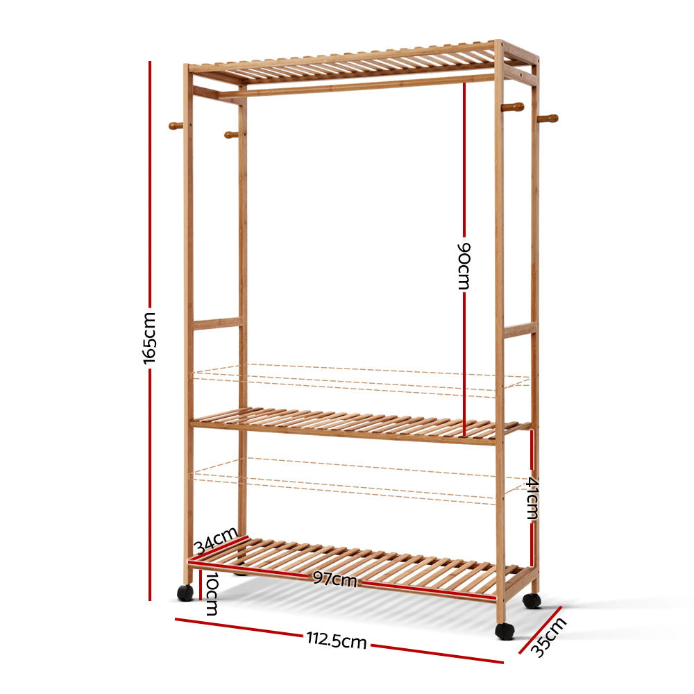 Wardrobe Clothes Rack Airer Coat Stand Hanger 165cm