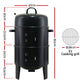 3-in-1 Charcoal BBQ Smoker - Black