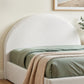 Headboard Boucle Fabric Vacuum Compressed 154cm Wide - White Double