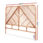 Bed Headboard Bedhead Rattan - Pine Double
