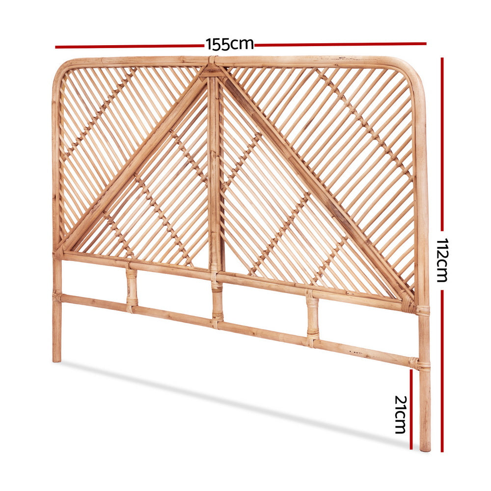 Bed Headboard Rattan - Pine Queen