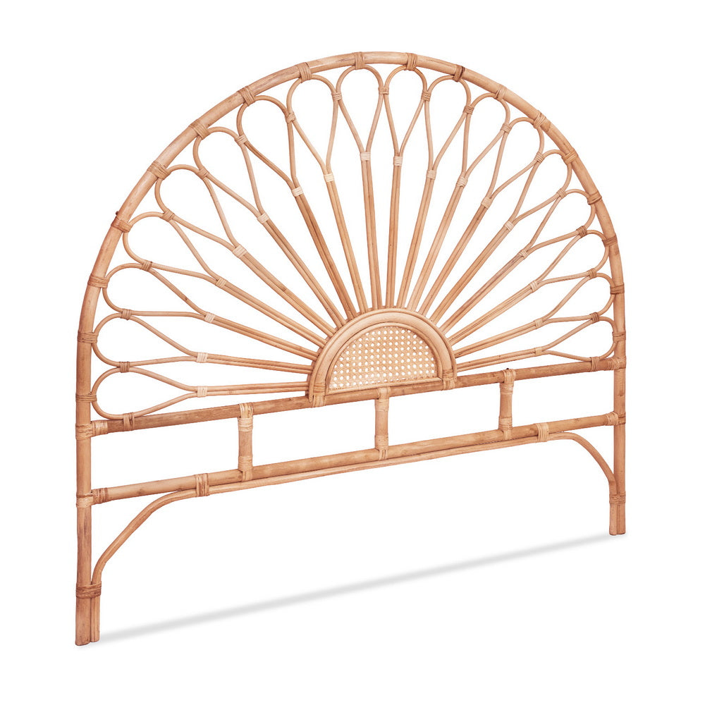 Bed Headboard Rattan - Pine Double