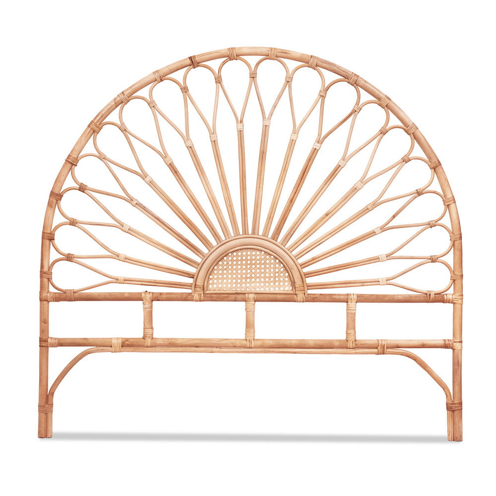 Bed Headboard Rattan - Pine Double