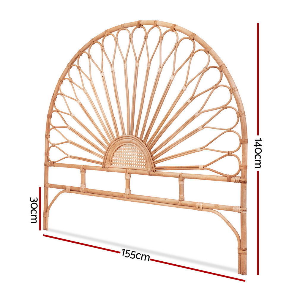 Bed Headboard Rattan - Pine Queen