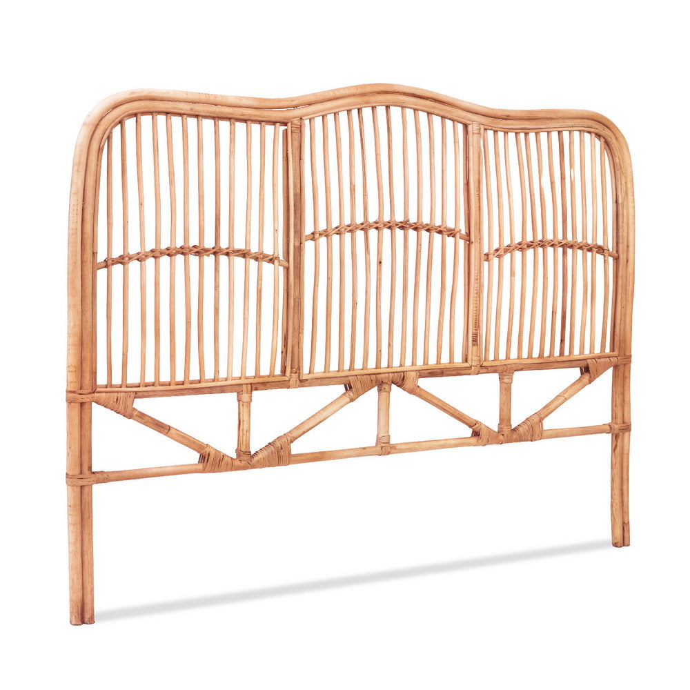 Bed Headboard Rattan - Pine Double
