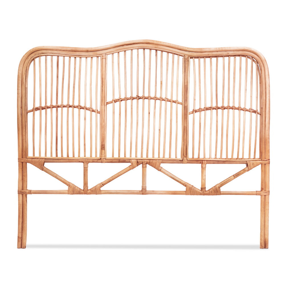 Bed Headboard Rattan - Pine Double