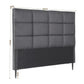 Bed Headboard Linen Fabric - Charcoal Double