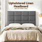 Bed Headboard Linen Fabric - Charcoal Double