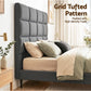 Bed Headboard Linen Fabric - Charcoal Double