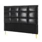 Bed Headboard PU Leather - Black Queen