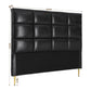 Bed Headboard PU Leather - Black Queen