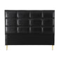 Bed Headboard PU Leather - Black Queen