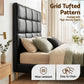 Bed Headboard PU Leather - Black Queen