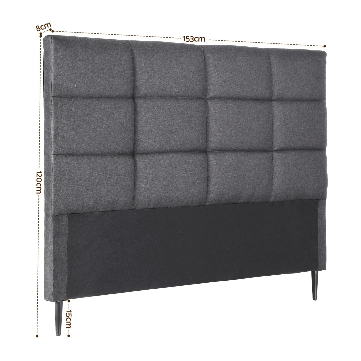 Bed Headboard Linen Fabric - Charcoal Queen