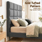 Bed Headboard Linen Fabric - Charcoal Queen