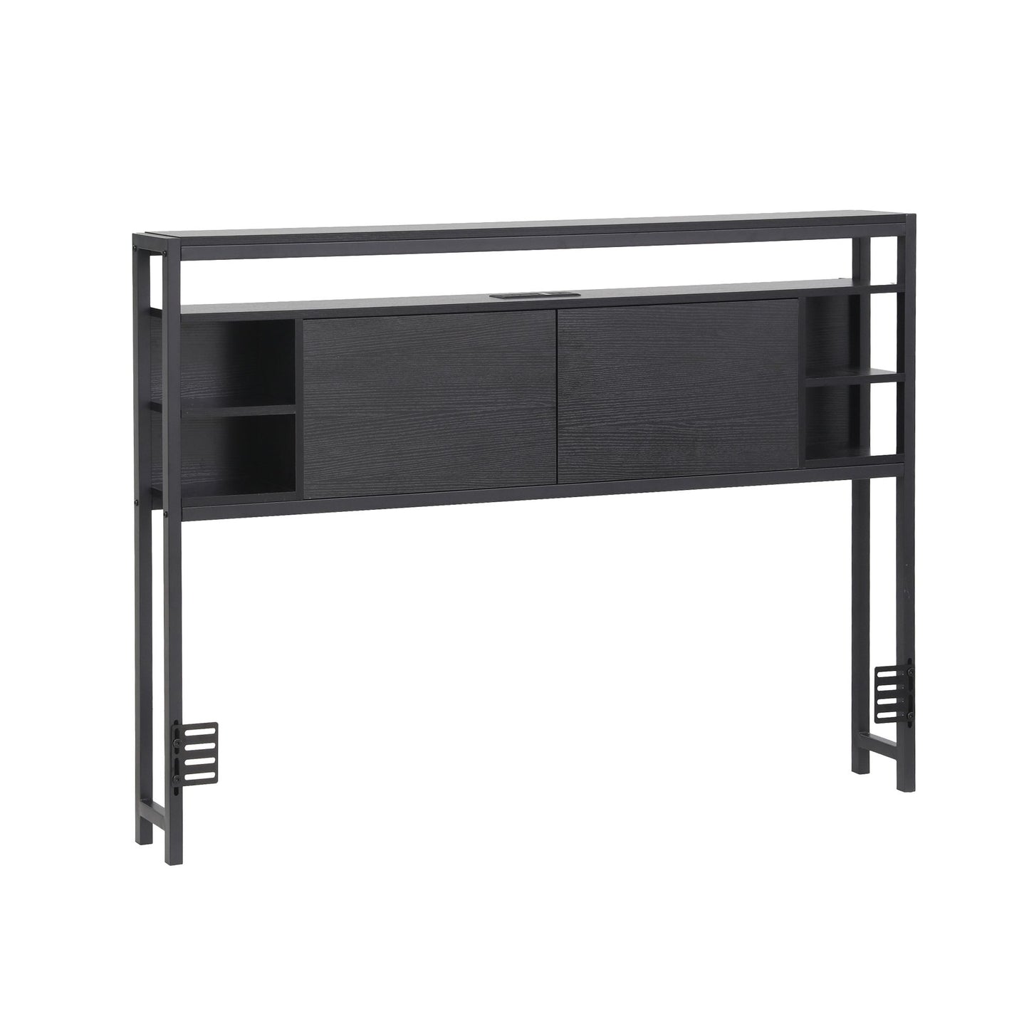 Bed Headboard Queen Storage Charging Station - Black Queen