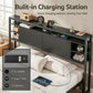 Bed Headboard Queen Storage Charging Station - Black Queen