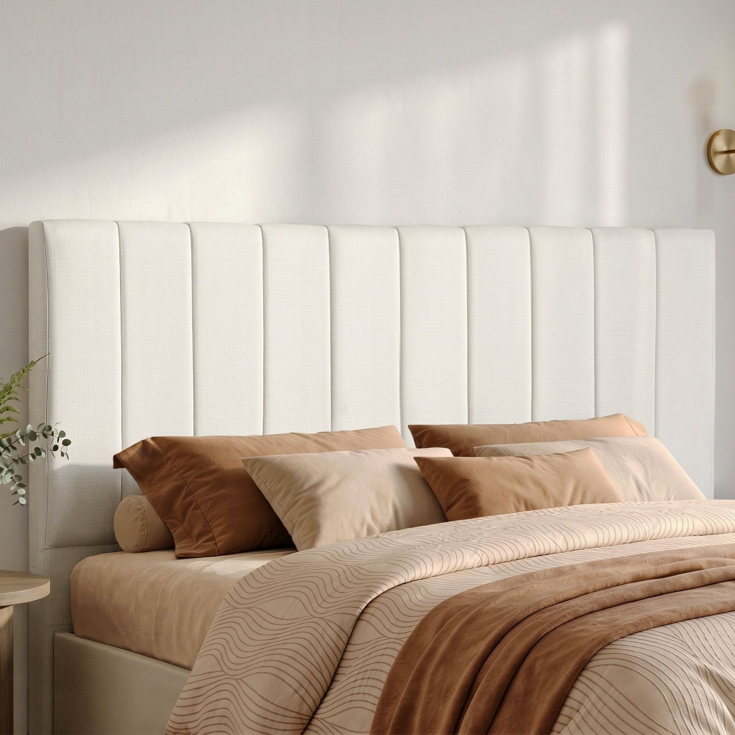 Bed Head Headboard Linen 183cm - Beige King
