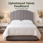 Bed Head Headboard Velvet 138cm - Grey Double