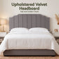 Bed Head Headboard Velvet 183cm - Grey King