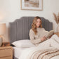 Bed Head Headboard Velvet 153cm - Grey Queen